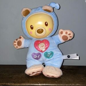VTech Baby Sleepy Glow Cuddly Blue Bear Soothing Music Song Light Up Plush 11”